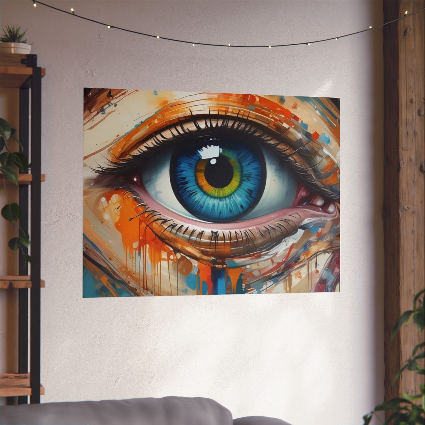 Vibrant Blue Eye Surreal Wall Art Print
