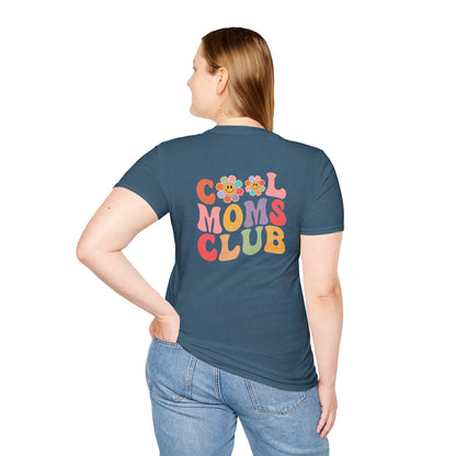 Cool Moms Club T-Shirt — Retro Floral Smiley Tee for Trendy Moms
