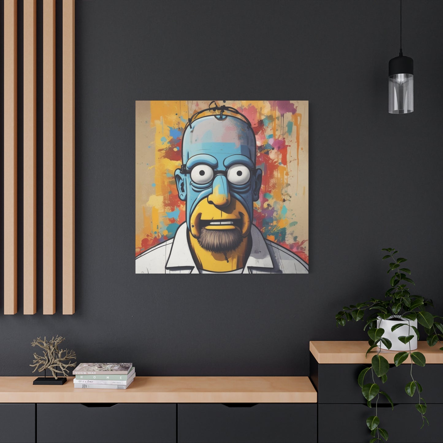 Pop Art Cartoon Canvas Wall Art — Colorful Abstract Character Portrait