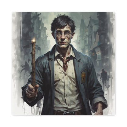 Dark Harry Canvas Print — Moody Urban Fantasy Stretched Wall Art