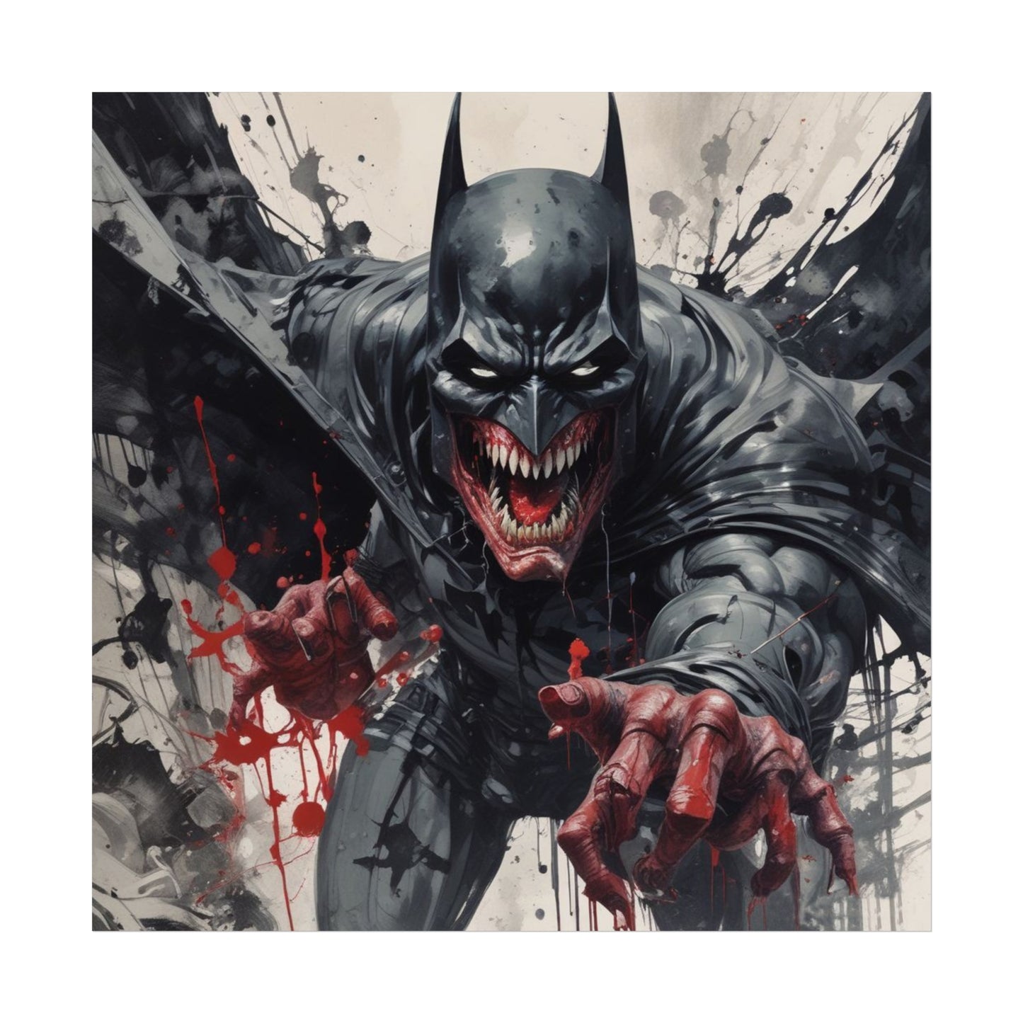 Batman Horror Art Poster Print — Dark Bloody Comic Fine Art Print