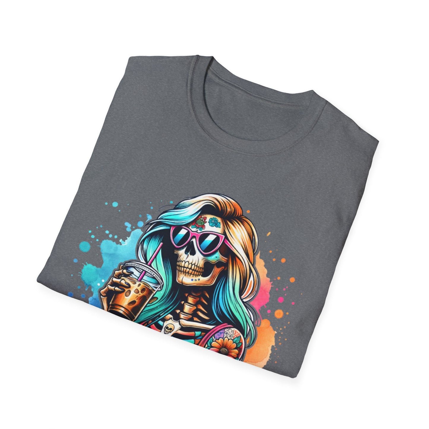 Cool Moms Club Skull T-Shirt — Colorful Day of the Dead Mom Graphic Tee