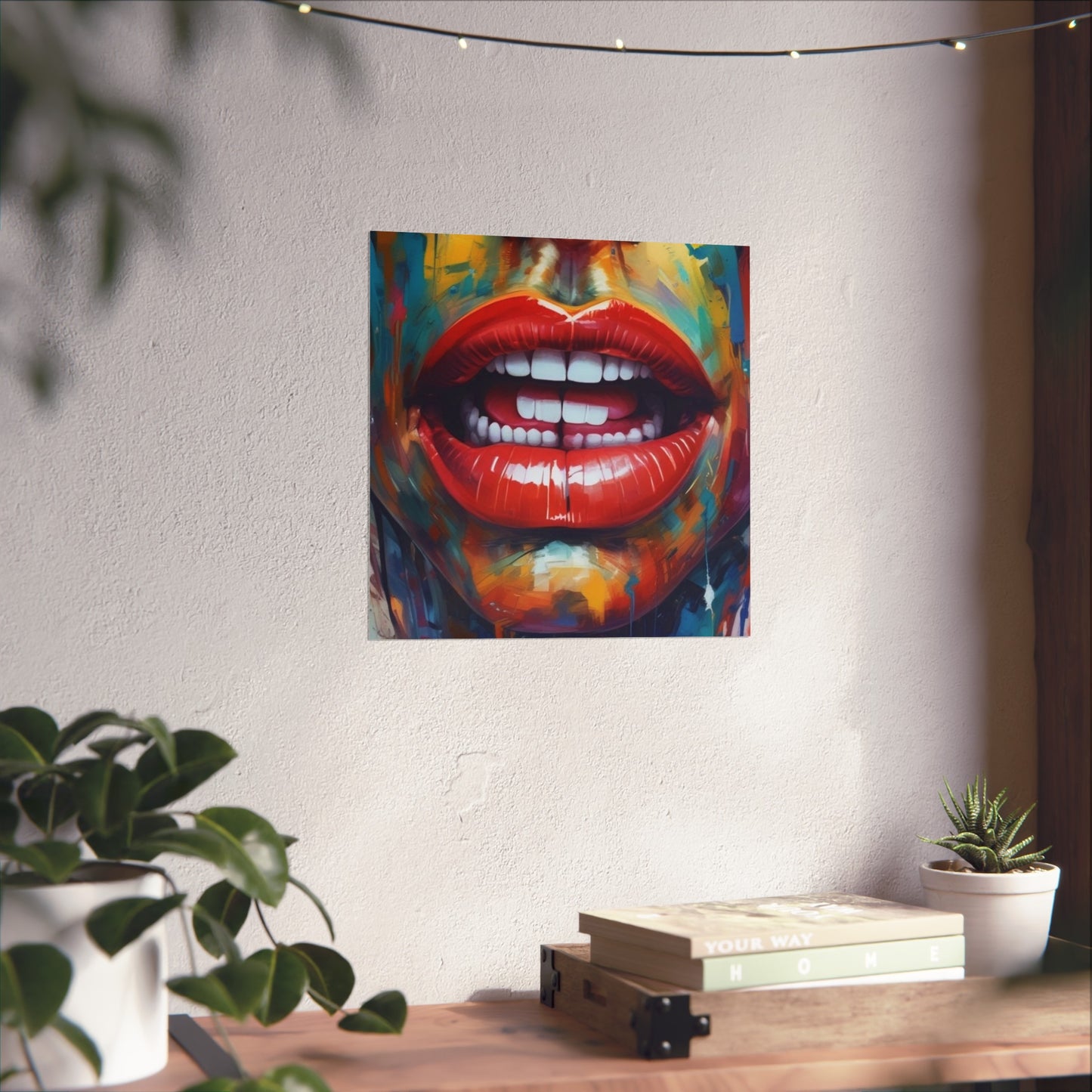 Colorful Pop Art Lip Poster Fine Art Print