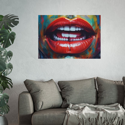 Colorful Pop Art Lip Poster Fine Art Print