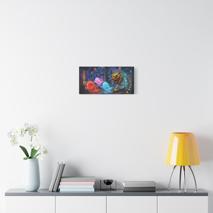 Evil Pacman Abstract Canvas Wall Art — Matte Stretched 1.25"