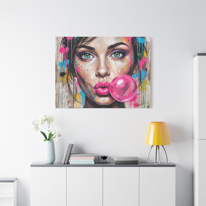 Abstract Bubble Girl Canvas Print — Matte Stretched Wall Art