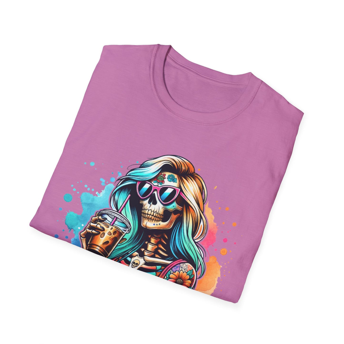Cool Moms Club Skull T-Shirt — Colorful Day of the Dead Mom Graphic Tee