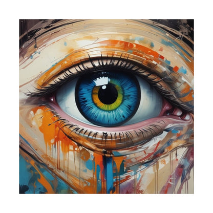 Vibrant Blue Eye Surreal Wall Art Print
