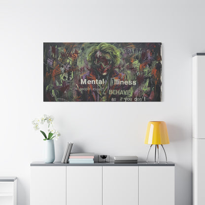 Joker Mental Health Abstract Canvas Wall Art — Matte Stretched 1.25"