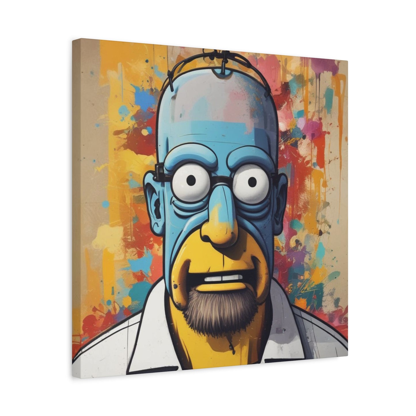 Pop Art Cartoon Canvas Wall Art — Colorful Abstract Character Portrait