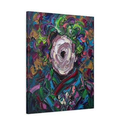 Abstract Floral Canvas Print — Colorful Impasto Rose Wall Art