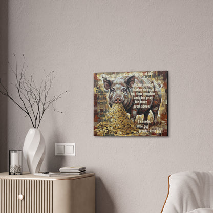 DMB Pig Inspired art - 'Greedy Little Pig' Farmhouse Wall Art