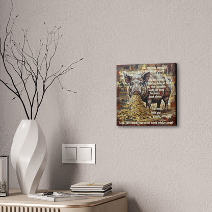 DMB Pig Inspired art - 'Greedy Little Pig' Farmhouse Wall Art