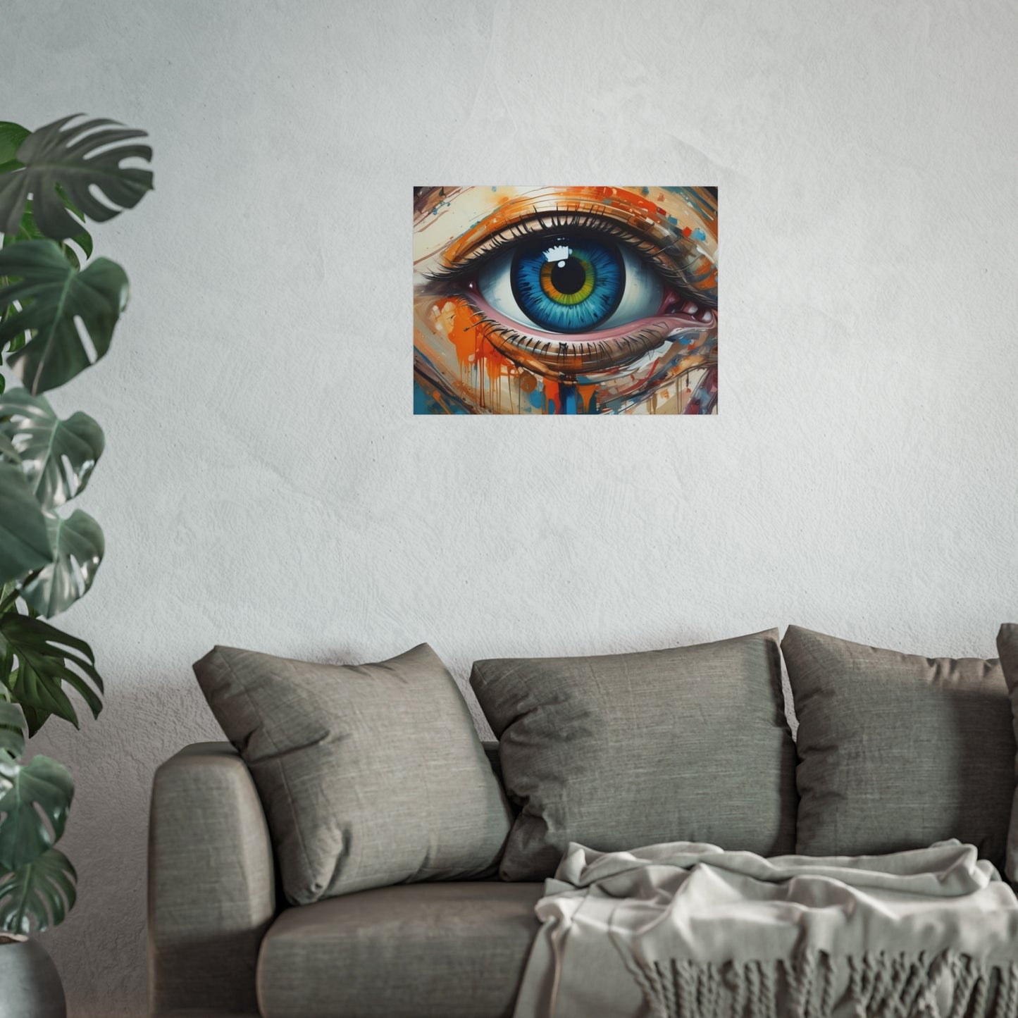 Vibrant Blue Eye Surreal Wall Art Print