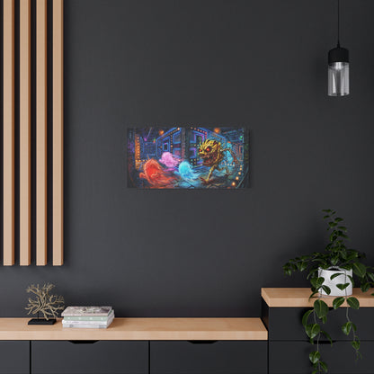 Evil Pacman Abstract Canvas Wall Art — Matte Stretched 1.25"