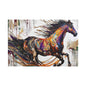 Colorful Galloping Horse Canvas Print — Vibrant Abstract Equestrian Wall Art