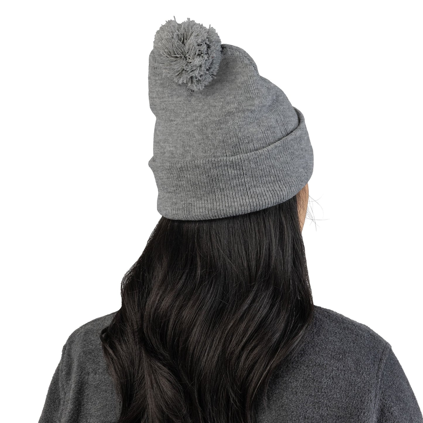 Embroidered Pom-Pom Beanie — "Spitters Are Quitters!" Cozy Winter Hat