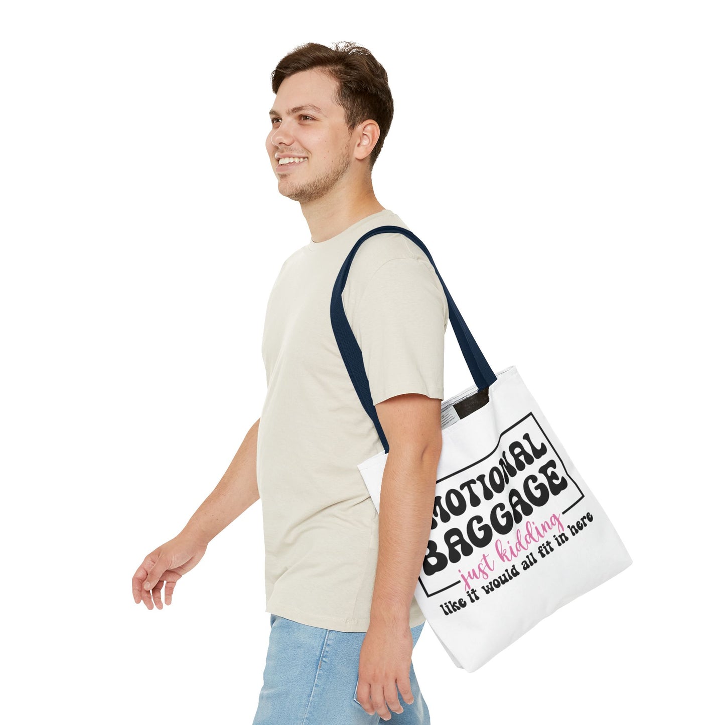 Emotional Baggage Tote Bag — Funny "Emotional Baggage (just kidding)" Reusable Shopper