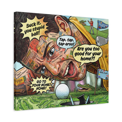 Happy Golf Pop Canvas Art — Matte Stretched Canvas Print
