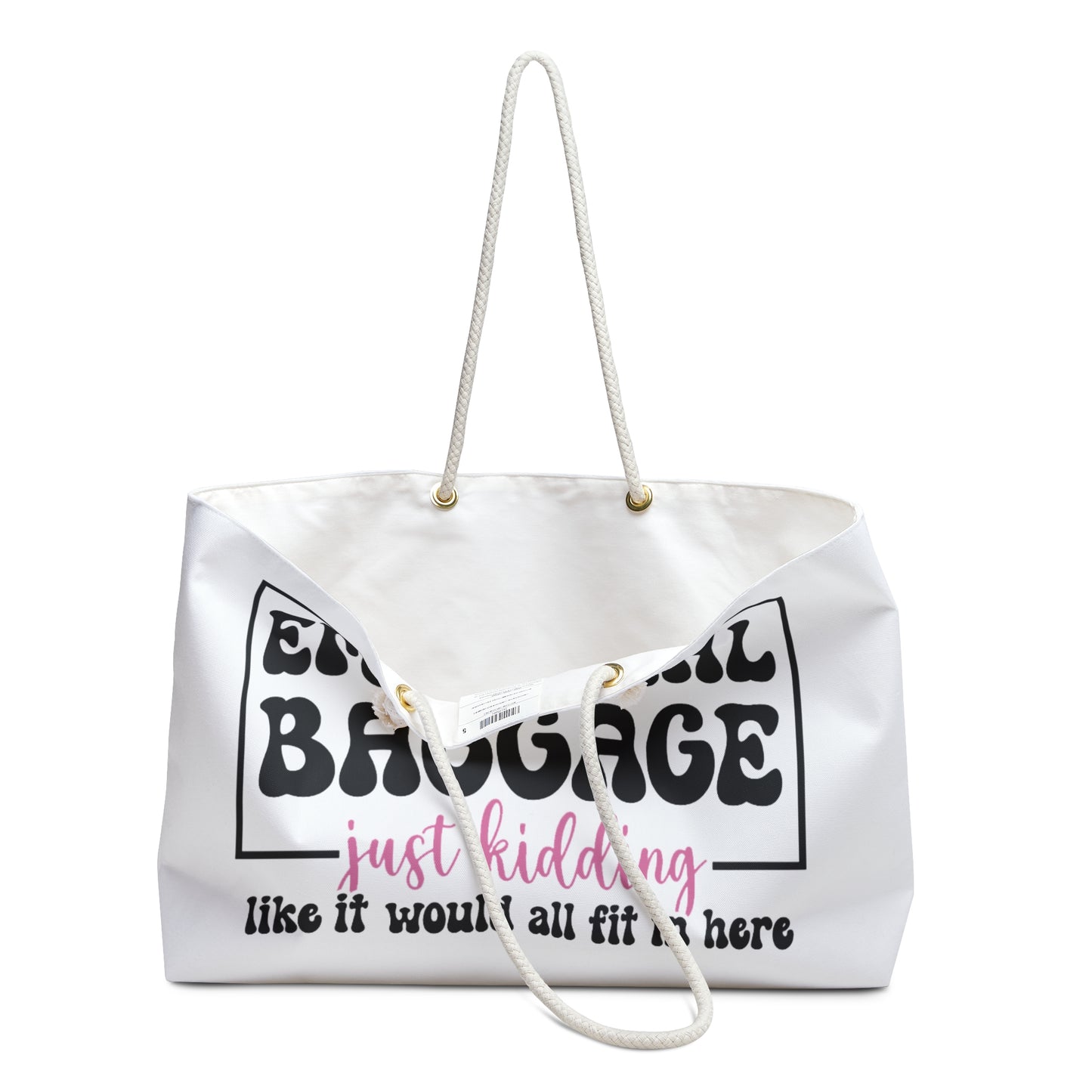 Weekender Bag — "Emotional Baggage" Funny Travel Tote (Just Kidding)