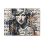 Swift Inspired Matte Stretched Canvas – "I Wake Up; I’m Alive" Mixed-Media Portrait Wall Art