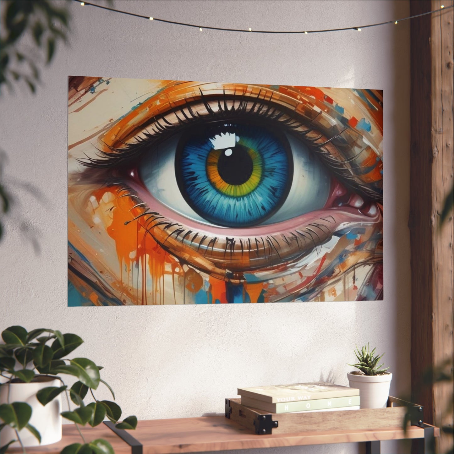 Vibrant Blue Eye Surreal Wall Art Print