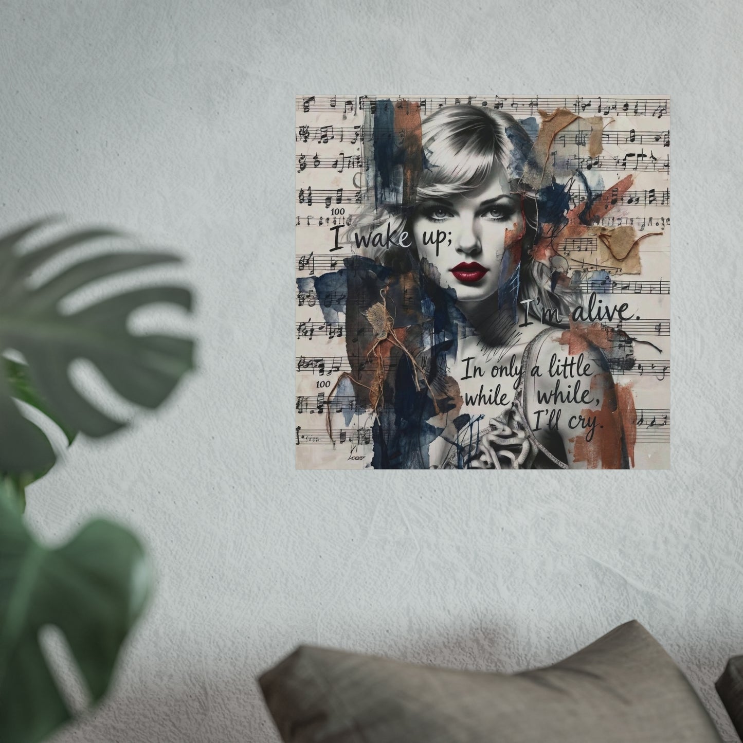 Swift Inspired Fine Art Poster — "I Wake Up; I'm Alive" Taylor-Inspired Music Portrait