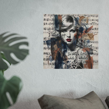 Swift Inspired Fine Art Poster — "I Wake Up; I'm Alive" Taylor-Inspired Music Portrait