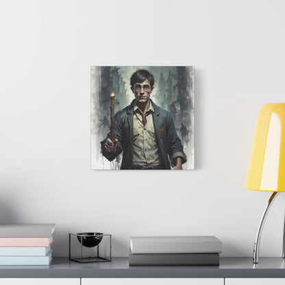Dark Harry Canvas Print — Moody Urban Fantasy Stretched Wall Art
