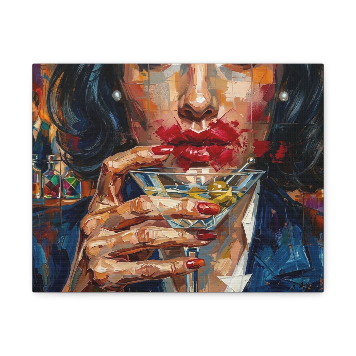 Cocktail Kiss Matte Canvas Wall Art