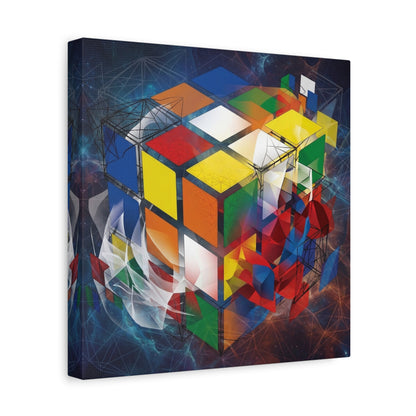 Magic Cube Abstract Canvas Wall Art Print — Matte Stretched Canvas