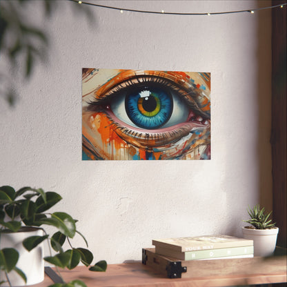 Vibrant Blue Eye Surreal Wall Art Print