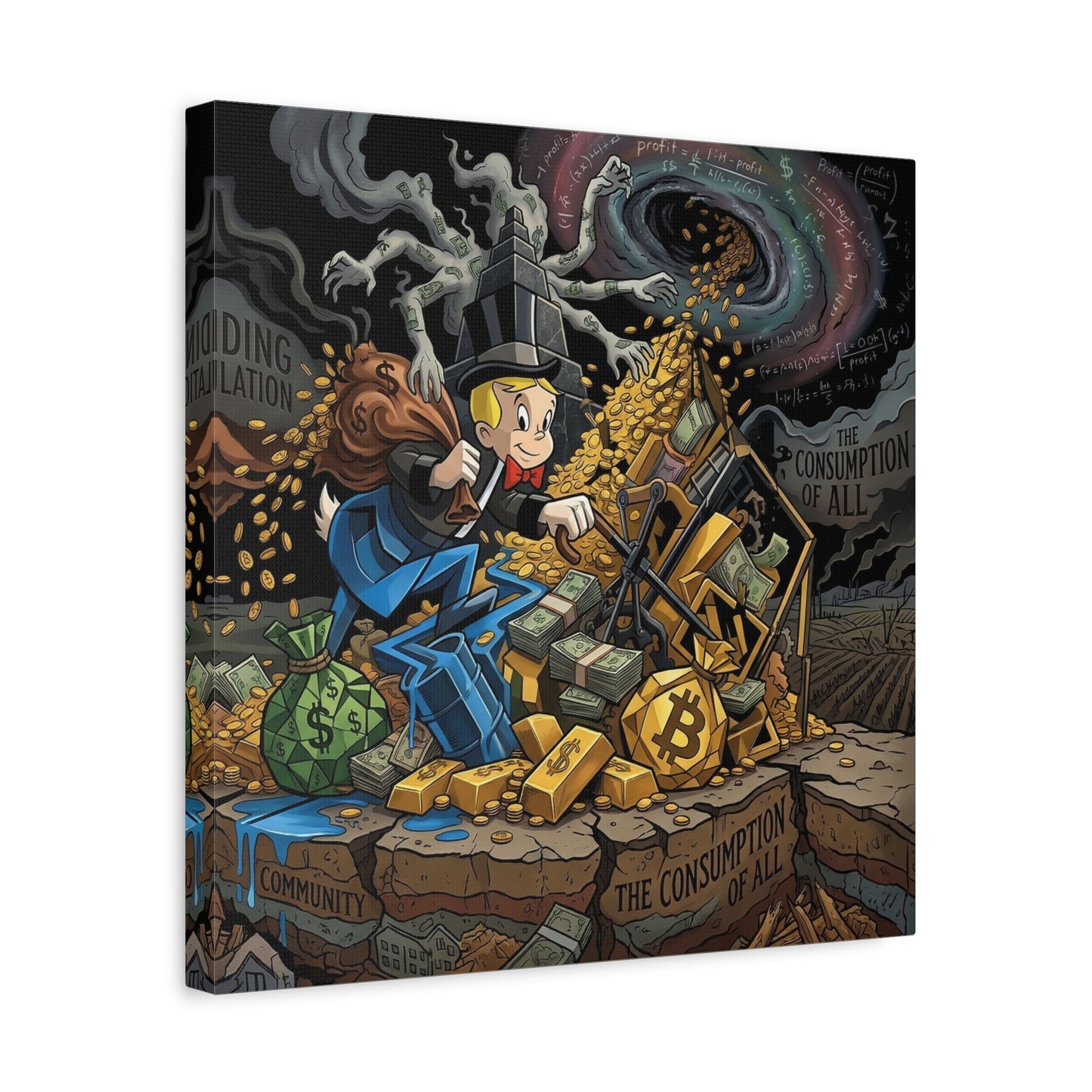 Greed Canvas Wall Art Print