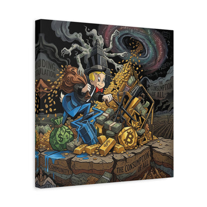 Greed Canvas Wall Art Print