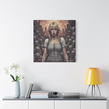 Zombie Swift Matte Canvas Wall Art — Gory Gothic Horror Illustration