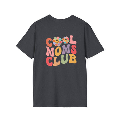 Cool Moms Club T-Shirt — Retro Floral Smiley Tee for Trendy Moms