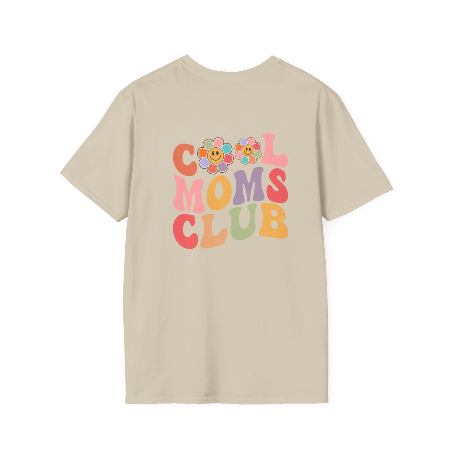 Cool Moms Club T-Shirt — Retro Floral Smiley Tee for Trendy Moms