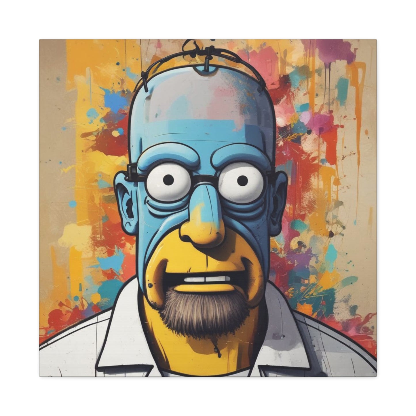 Pop Art Cartoon Canvas Wall Art — Colorful Abstract Character Portrait