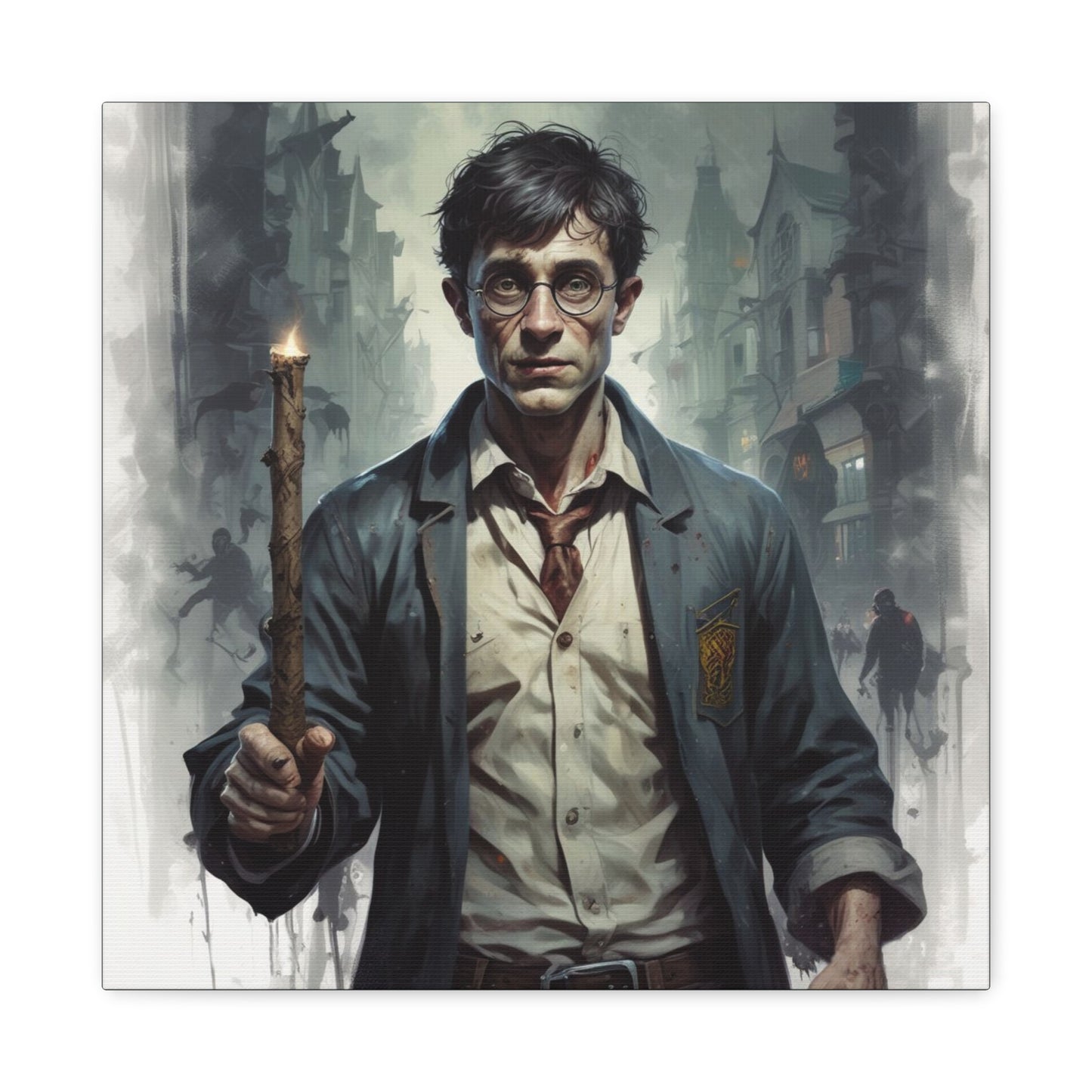 Dark Harry Canvas Print — Moody Urban Fantasy Stretched Wall Art