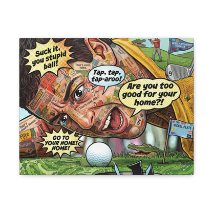 Happy Golf Pop Canvas Art — Matte Stretched Canvas Print