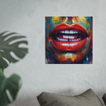 Colorful Pop Art Lip Poster Fine Art Print