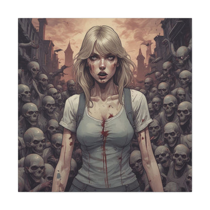 Zombie Swift Matte Canvas Wall Art — Gory Gothic Horror Illustration