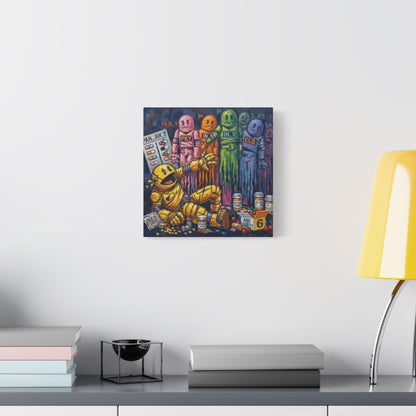 Depressed Pacman Canvas Wall Art Print