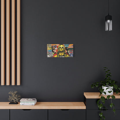 1990's Pop Culture Abstract Canvas Wall Art — Matte Stretched 1.25"