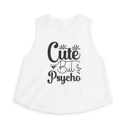 Cute But Psycho Crop Top — Funny Women's Graphic Tank