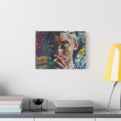 Urban Portrait Matte Canvas Print — 'Waiting Delay' Contemporary Street Art