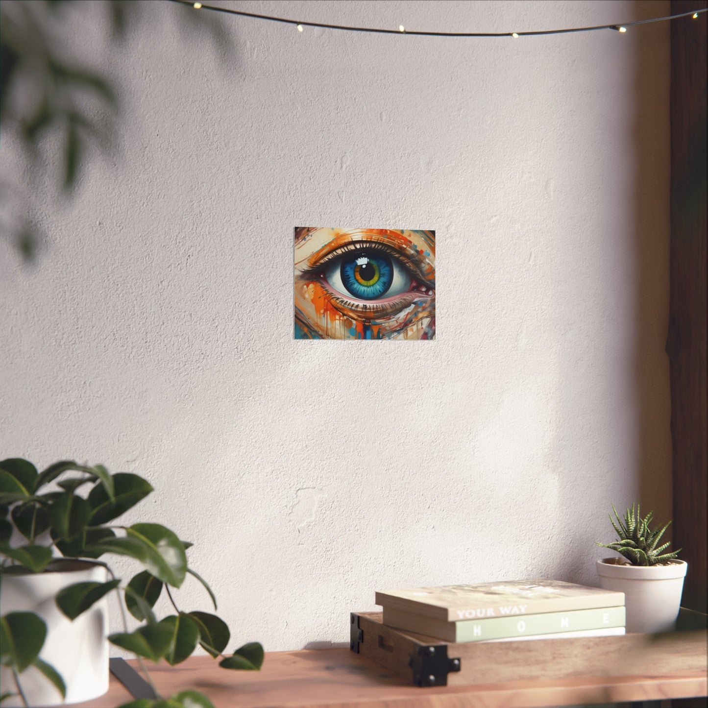 Vibrant Blue Eye Surreal Wall Art Print
