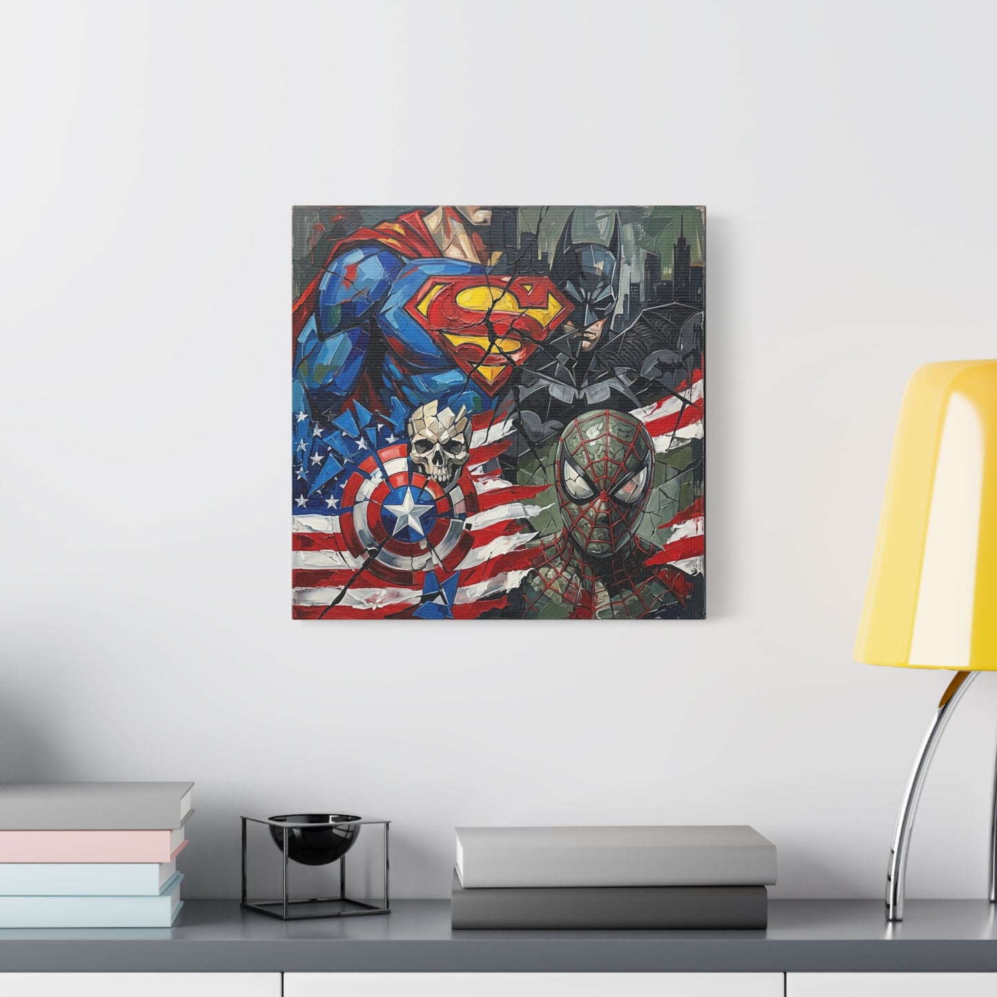 Superhero Abstract Canvas Wall Art Print