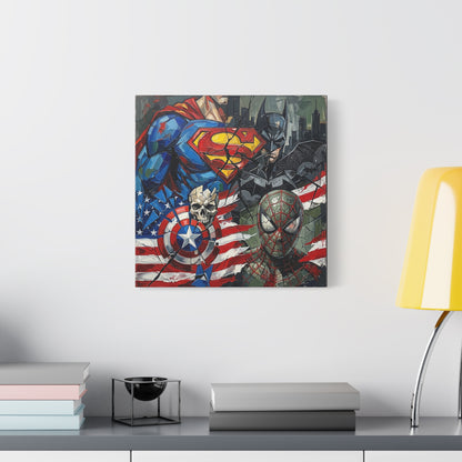 Superhero Abstract Canvas Wall Art Print