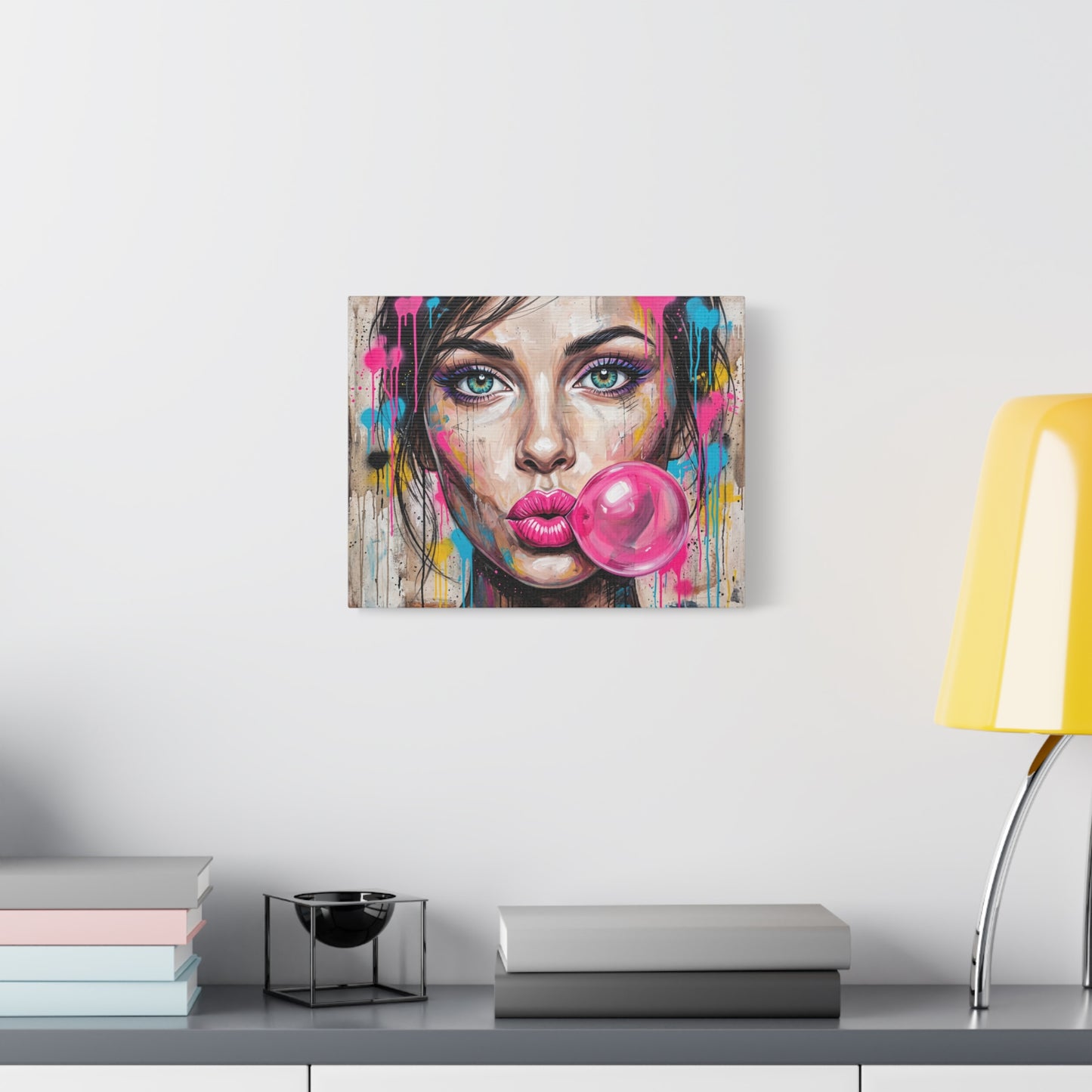 Abstract Bubble Girl Canvas Print — Matte Stretched Wall Art